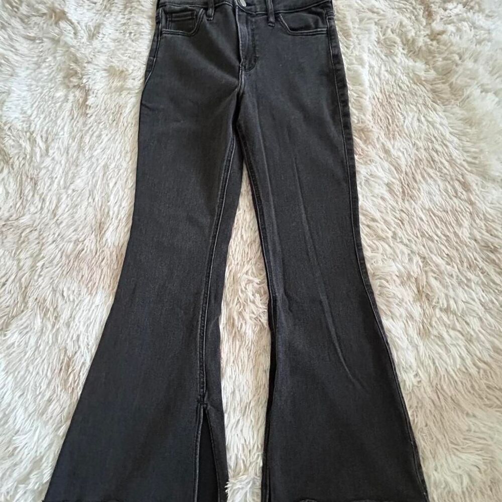 Hollister-co Women's Black and Grey Jeans